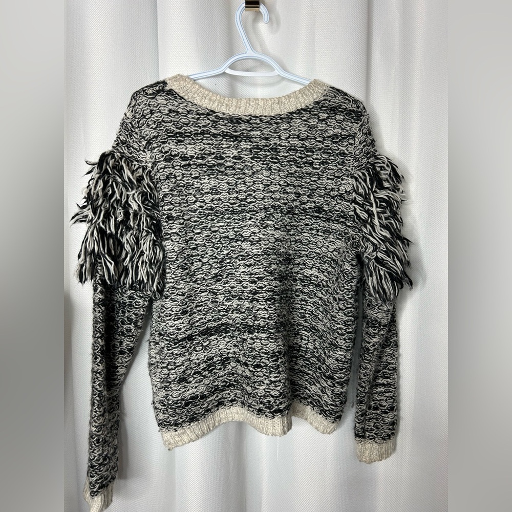 Banana Republic Chunky Wool Knit Fringe Sweater - Picture 9 of 9